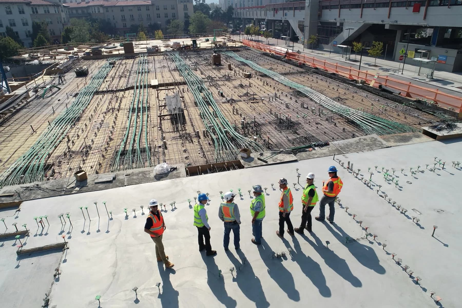 Construction workers on a big project