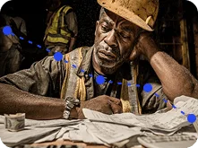 Construction manager reviewing job costs