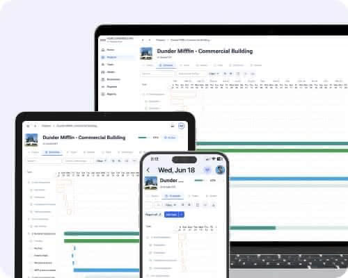 CrewView Gantt planning on mobile
